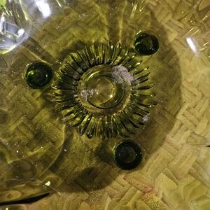 Vintage Indiana glass bowl Avocado green